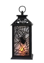 Lantern Flame Glow Plastic Blk