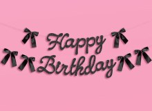 Black Bow Birthday Banner