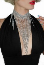 Silver Line Drape Choker