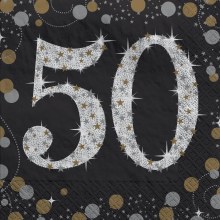 Sparkling 50 Beverage Napkins 16ct