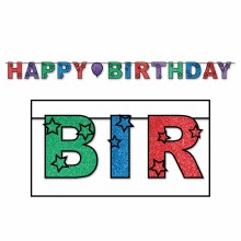 Glitter Happy Birthday Banner