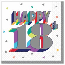 Happy 18th Beverage Napkin 16ct