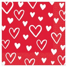 Heart Day Beverage Napkins