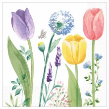 Tulip Garden Beverage Napkins ~ 16 Count