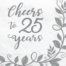 Anniversary 25th Bev Nap 16ct