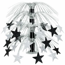 Star Cascade Centerpiece Black and Silver