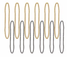 Beads Party Sm Round Blk/Gld