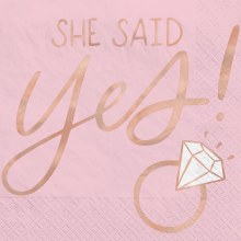 She Said Yes Beverage Napkins