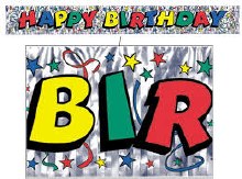 Happy Birthday Banner Raibow Fringe