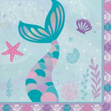 Shimmering Mermaids Lunch Napkins • 16 Count