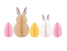 Bunny And Egg Honeycomb Decor
