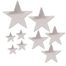 Star Cutouts Silver Foil 9pk