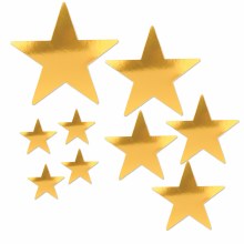 Star Cutouts Gold Foil 9pk