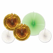 Fans Decorative Mnt/G Foil 5pk