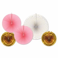 Fans Decorative Pnk/G Foil 5pk