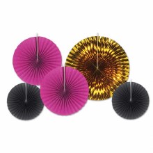 Fans Decorative P/G/B Foil 5pk