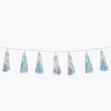 Metallic Iridescent Tassel Garland ~ 8'