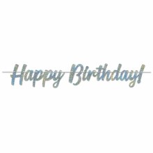 Holographic Happy Birthday Banner