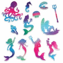 Mermaid Glitter Cutouts • 12 Count