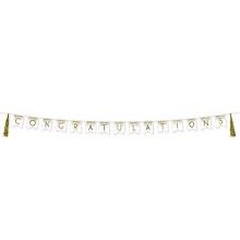 Congratulations Tassel Banner Gold