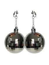 Earrings Clip On Disco Balls