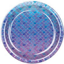 Mermaid Scales 9in. Holographic Paper Plates • 8 Count