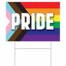 Pride Flag Yard Sign Progressi