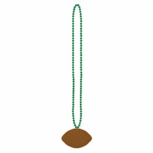 Necklace Football Green Beads