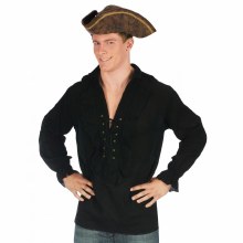 Pirate Shirt Ruff Blk STD