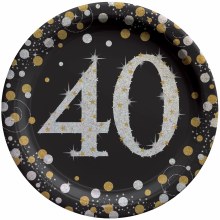 Sparkling 40 7in Plates 8ct