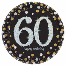 Sparkling 60 7in Plates 8ct
