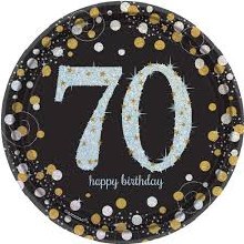 Sparkling 70th  7in Plate 8ct