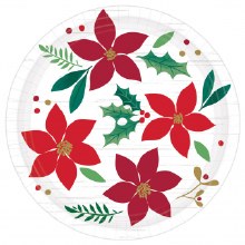 Christmas Wishes Heavy Duty Dessert Plates ~ 8 Pack/12"