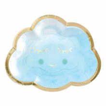 Oh Baby Boy 6.5" Cloud Shaped Plates