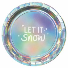 Plates Snowy Iridescent Rd 7"