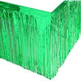 Tableskirt Fringe Foil Green