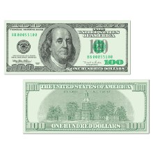 Cutout $100 Dollar Bill