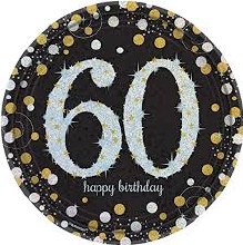 Sparkling 60th 9in Plate 8ct