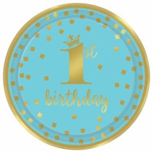 First Birthday Boy 9in Plates 8ct