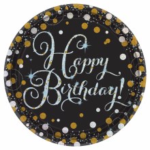 Sparkling Birthday 9in Plate 8ct