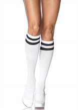 Knee Highs Athletic Wht/Blk