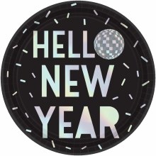 Hello New Year Disco Ball Plate