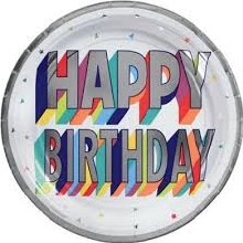 Happy Birthday 9in Plates 8ct
