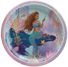 Live Action Little Mermaid 9in. Holographic Paper Plates • 8 Count