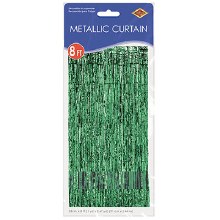 Metallic Door Curtain Green ~ 36" x 8'