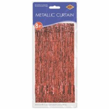 Metallic Door Curtain Red ~ 36" x 8'