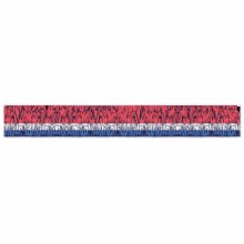 Metallic Fringed Drape (Flame Resistent) Red/Silver/Blue ~ 10'