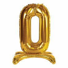 AIRFILL (NO HELIUM) Self-Standing Balloon Gold Number 0