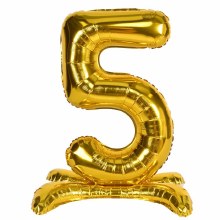 AIRFILL (NO HELIUM) Self-Standing Balloon Gold Number 4