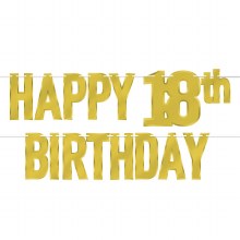 Happy 18th Bday Gold Banner